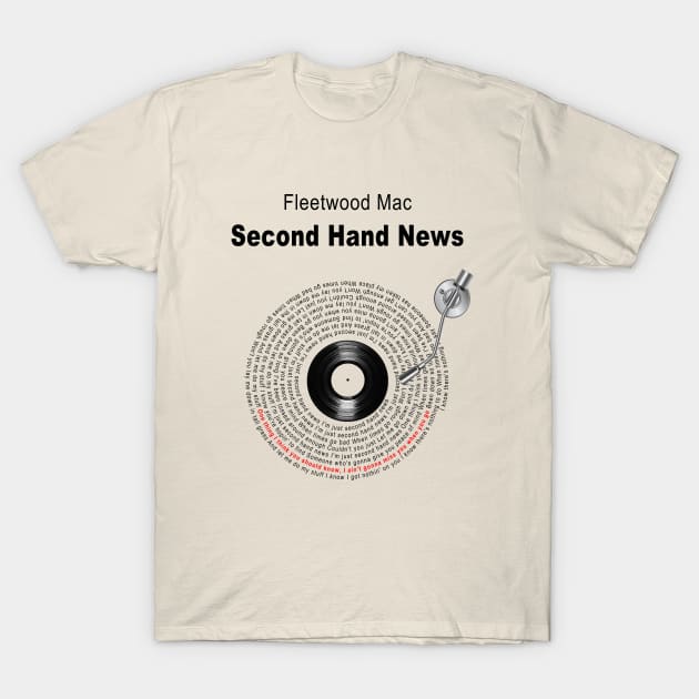 SECOND HAND NEWS LYRICS ILLUSTRATIONS T-Shirt by Vansa Design